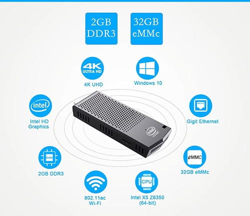 Mini PC Mini Computer Stick Intel Cherry Trail Z8350