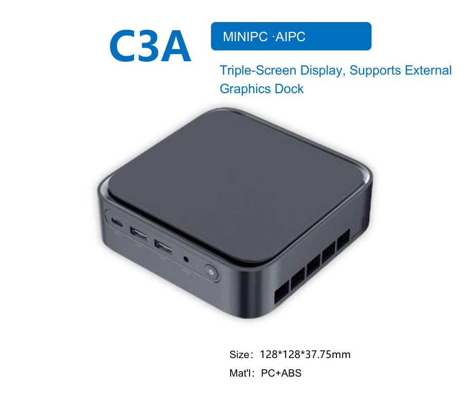 C3D Pro AI Mini PC, Intel Meteor Lake/Arrow Lake & AMD Ryzen AI Processor, Quad-Screen Display, External Graphics Dock, Up to 64GB DDR4/DDR5/LPDDR5 RAM, 4TB M.2 NVMe Storage, 2.5G Ethernet, Windows 11/Linux Mini Computer